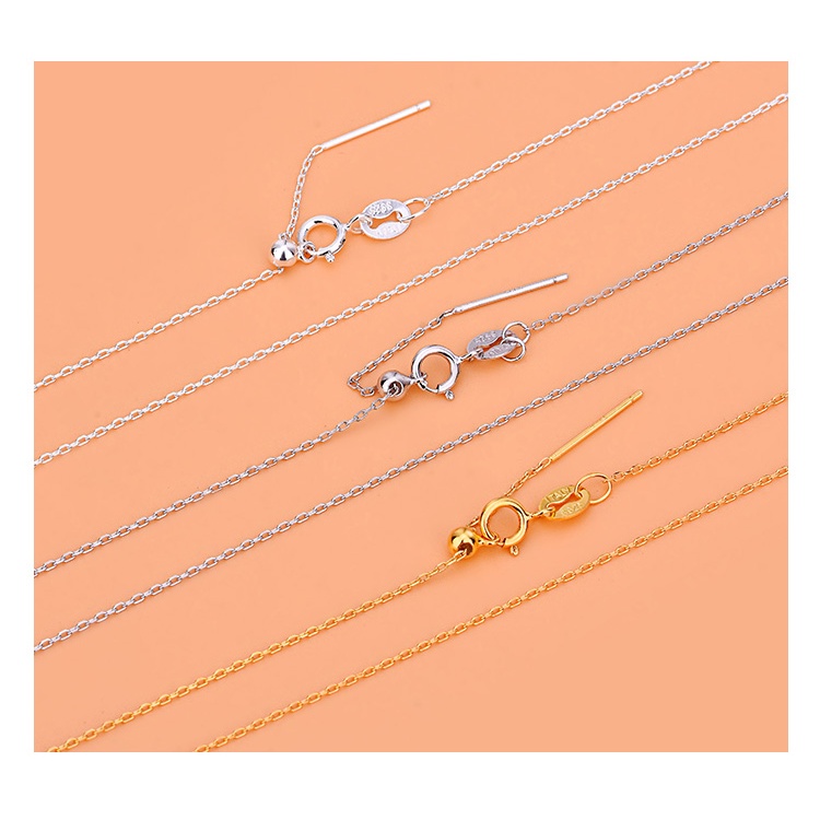 █diy゜ S925 Bạc●Dây Chuyền Bạc 925 Silicone Đính Hạt Hình Thánh Giá Có Thể Điều Chỉnh Dành Cho Nữ