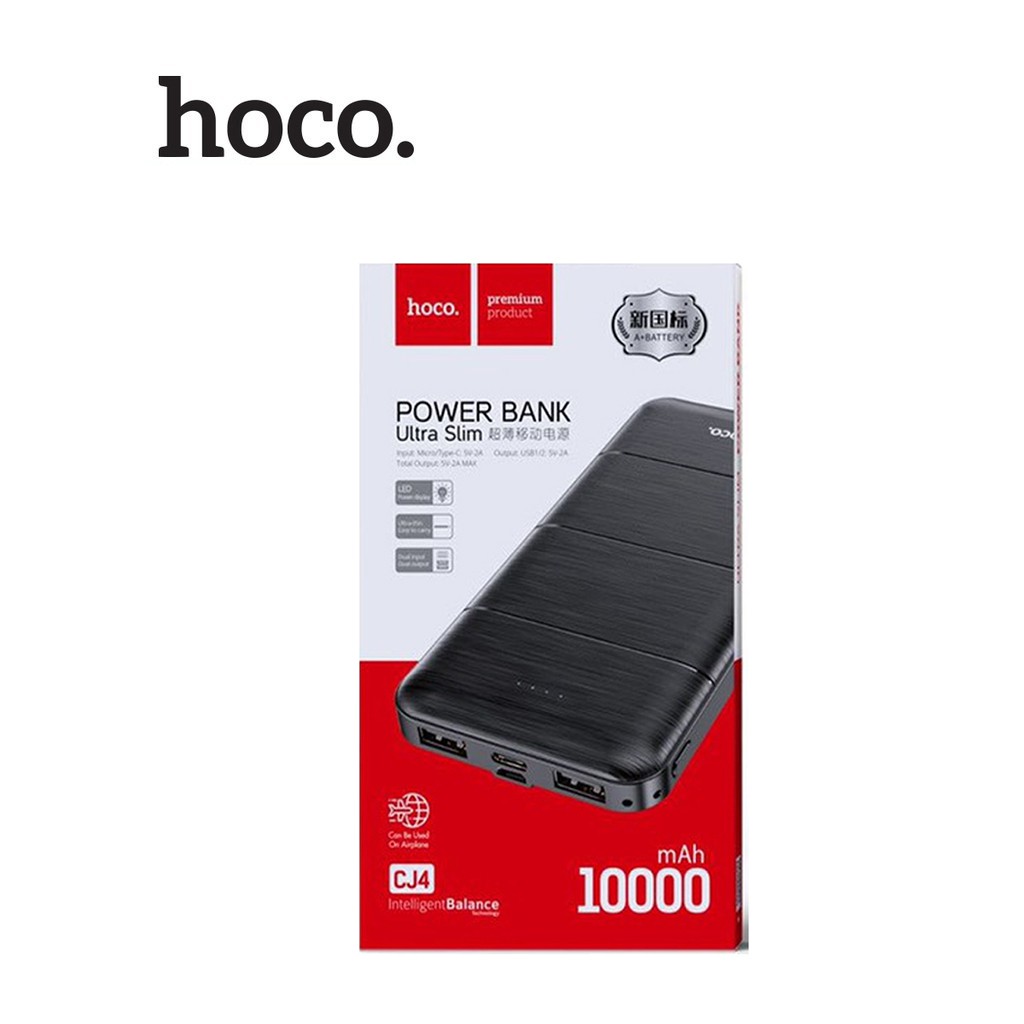 Pin dự phòng Hoco CJ4 đèn LED báo sạc 2 cổng USB và Type-C dung lượng 10000mAh