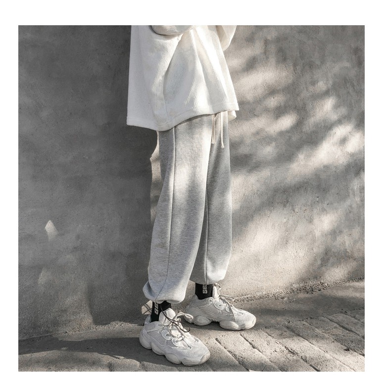 Quần jogger bo ông nỉ thun phối dây phong cách Hàn Quốc quần sweatpants thể thao dày dặn bền đẹp màu xám, đen [HÀNG TỐT]