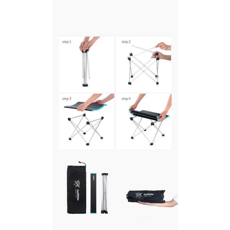 Bàn dã ngoại Naturehike xếp gọn picnic du lịch gấp gọn bằng hợp kim nhôm nhẹ, gấp gọn, chắc chắn, độ bền cao.