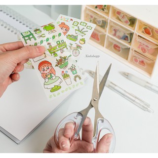 Sticker 39x6cm Cô Gái Nhỏ (Còn xanh lá + xanh dương)