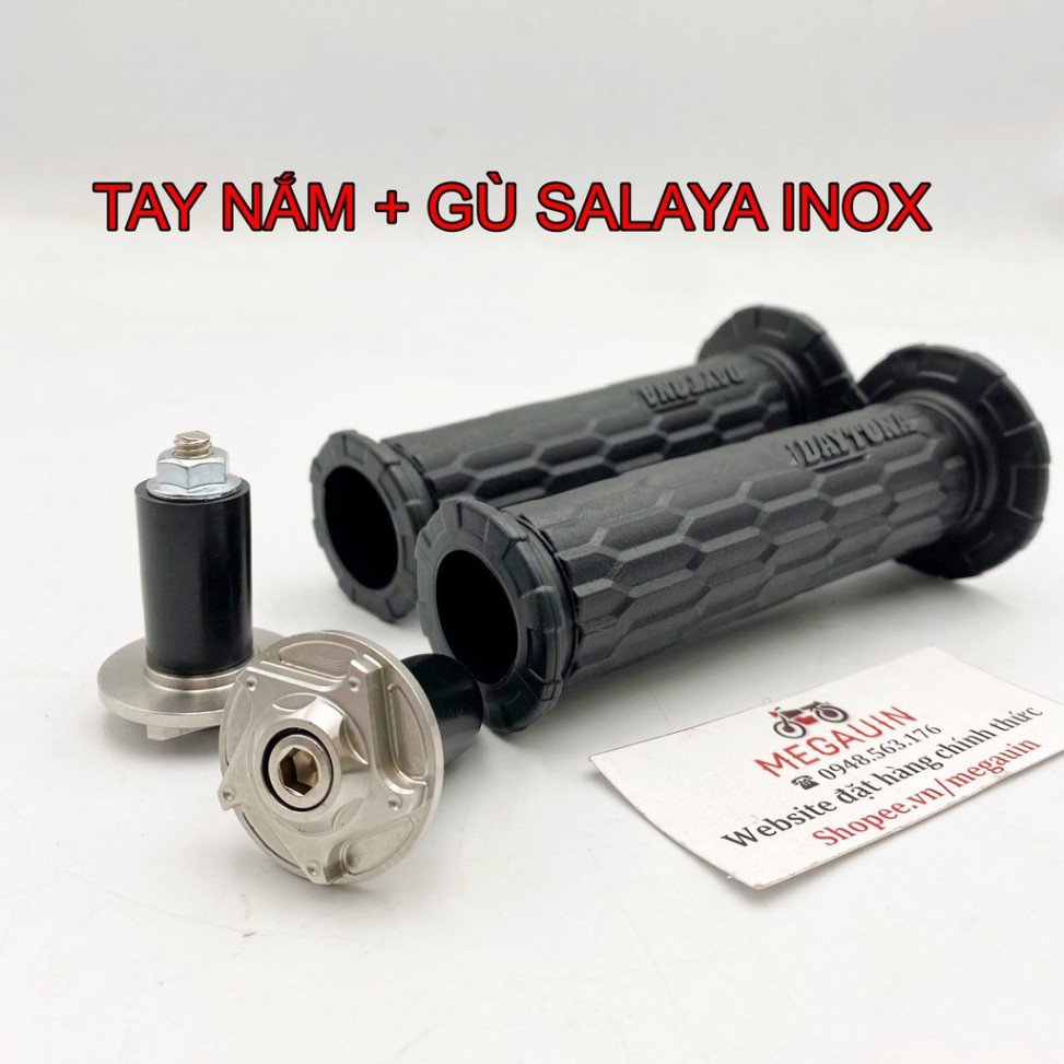 BAO TAY NẮM DAYTONA + GÙ SALAYA INOX 304, GR5 TÍM, XANH LỤC BẢO