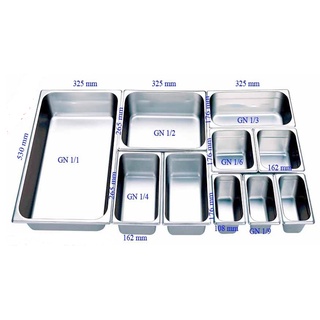 Khay thực phẩm, đựng thạch topping inox GN 1/1 có nắp
