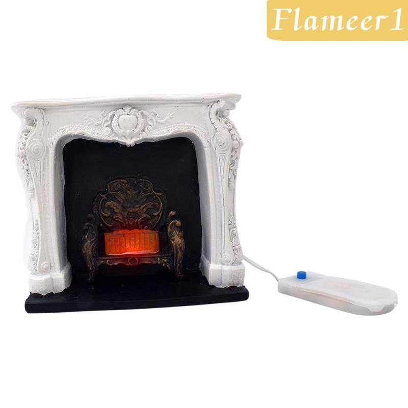 [Flameameer1] Mô Hình Lò Sưởi Mini Trang Trí Phòng Khách Phong Cách Vintage
