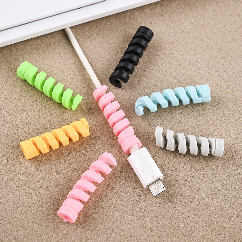 &lt;Video Review&gt; Đai Xoắn Ốc Nút Silicon Bọc Chống Nứt Đứt Gãy Bảo Vệ Cáp Dây Sạc Tai Nghe Vỏ Bọc Cáp Sạc Phụ Kiện U125