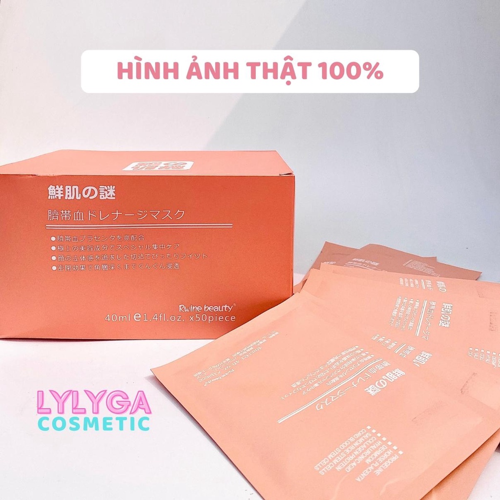 Mặt nạ nhau thai cừu cuống rốn tế bào gốc Nhật Bản Rwine Beauty dưỡng da, cung cấp độ ẩm, tái tạo collagen HỘP 50 CÁI