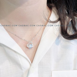 Dây chuyền bạc💝freeship💝💝dây chuyền tim lồng đá to