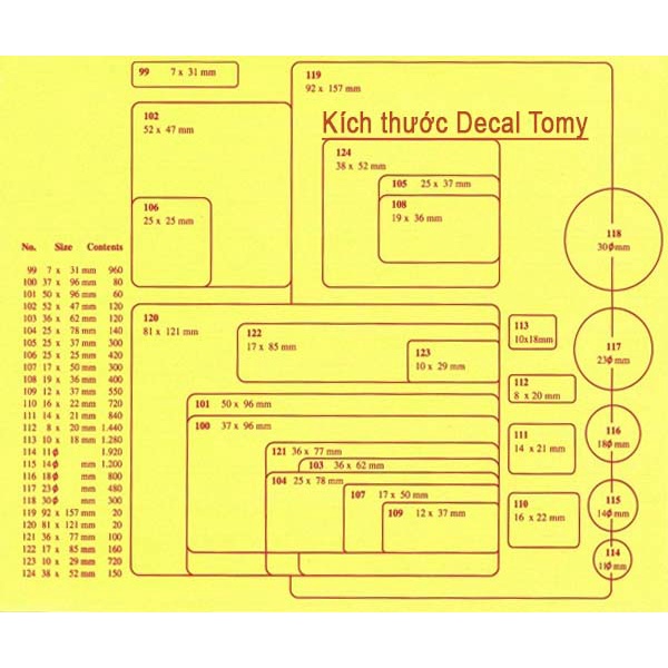 Xấp 10 tờ Nhãn có lớp keo tự dán Tomy A5 99 100 101 102 103 104 105 106 107 108 109 110 111 112 Giấy decal in mã vạch