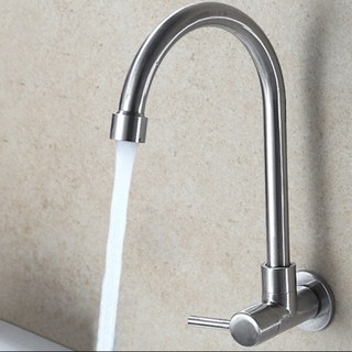 Vòi rửa bát gắn tường lạnh SUBI Cao Cấp INOX SUS 304 cần cứng