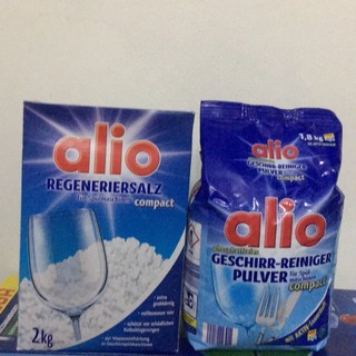 Combo Bột rửa bát Alio 1.8.kg và muối làm mềm nước Alio 2.0kg