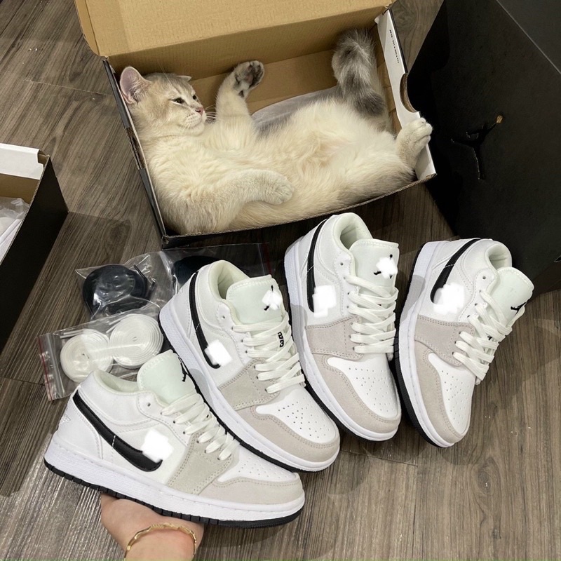 Giày _Jd low “astrograbber” trắng xám móc đen thể thao nam nữ