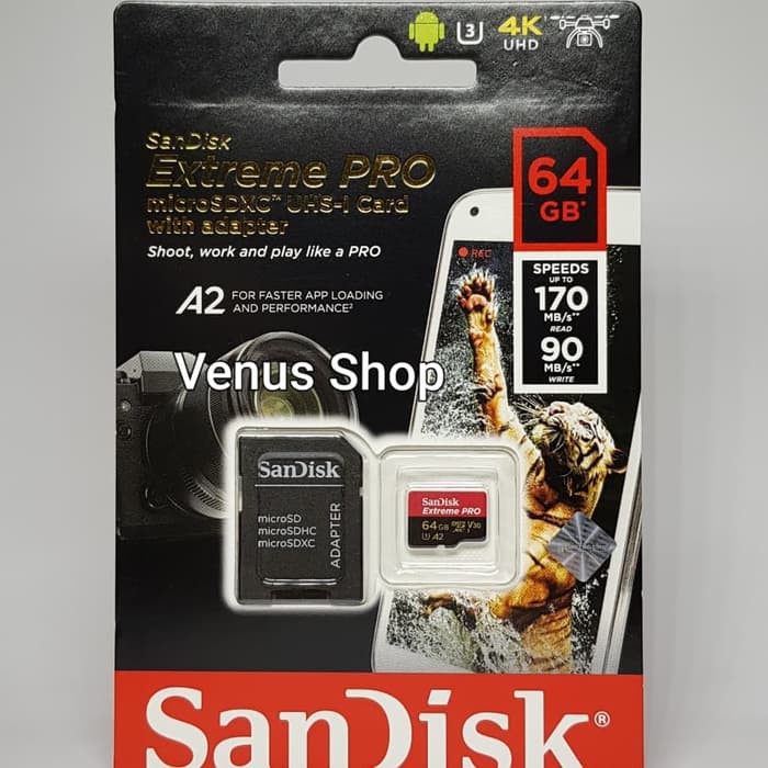 Camera Hành Trình Sandisk Extreme Pro Microsd 64gb 170mb / S A2 Cho Drone