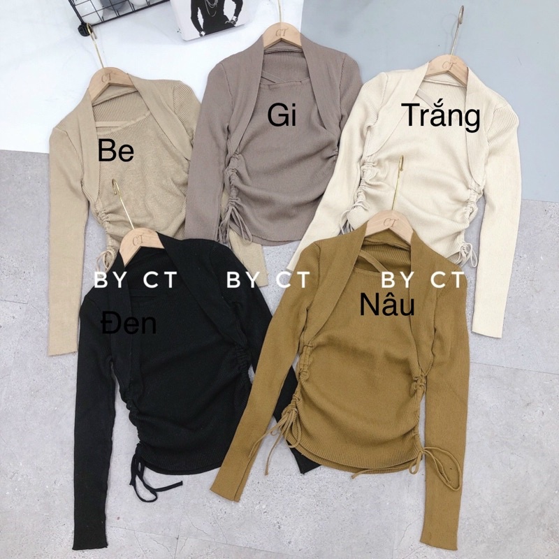 Áo len cổ vuông rút dây sang chảnh ms149 | BigBuy360 - bigbuy360.vn