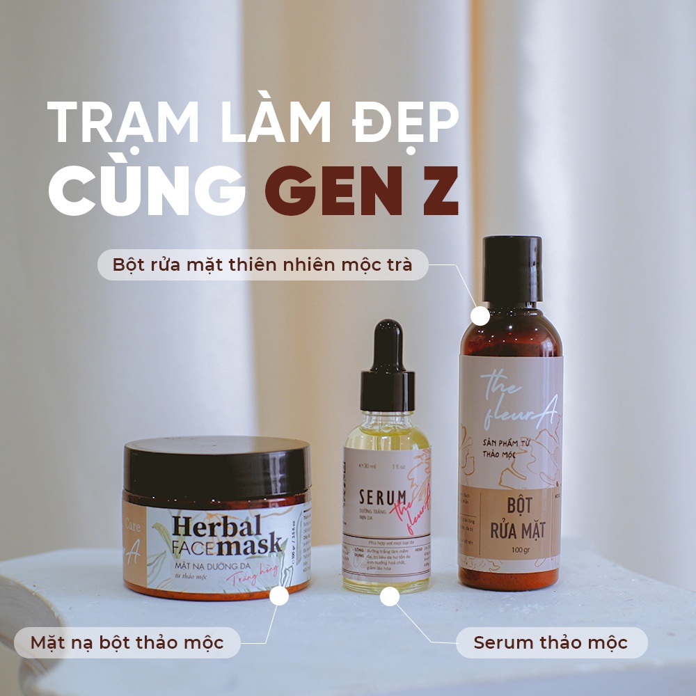 Bột Rửa Mặt Thảo Mộc Tẩy Tế Bào Chết Làm Sạch Da Mịn Da Giảm Thâm Mụn Dưới Da Sạch Bã Nhờn Thảo Mộc Fleura | BigBuy360 - bigbuy360.vn