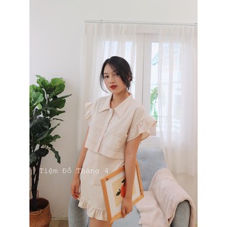Kitty Set - Set áo tay bèo, chân váy xòe nhẹ