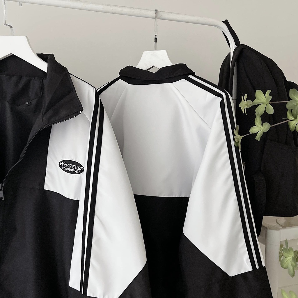 [sẵn] Áo Khoác Dù Tanazi Dài Tay Form Rộng Vải Dù 2 Lớp Unisex Chữ Thêu Whatever (ảnh thật tại shop) Tanazi Closet