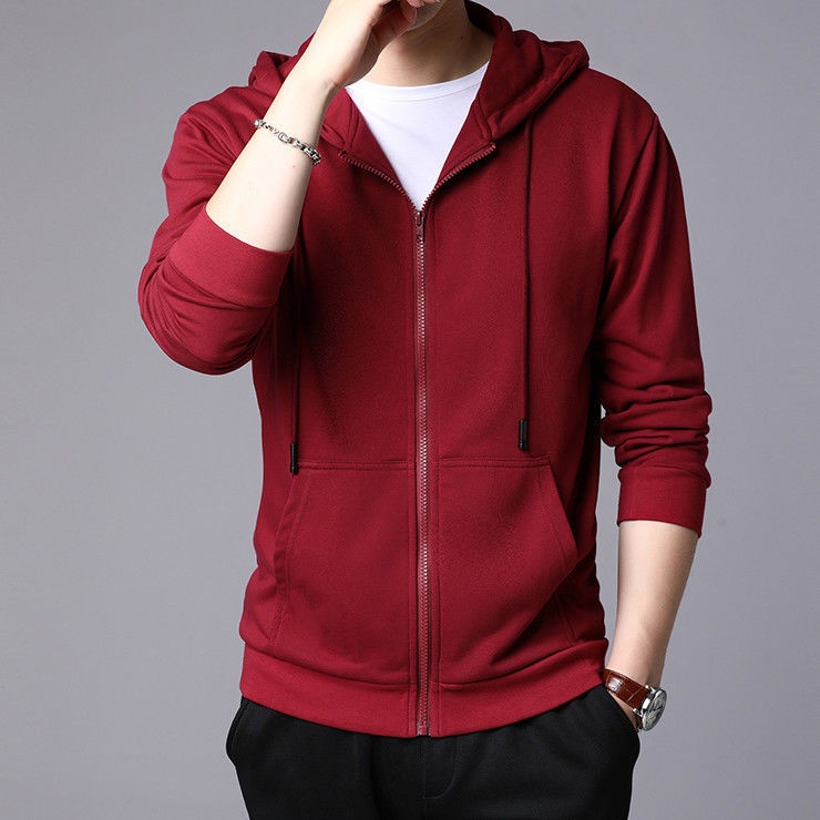 Áo khoác hoodie dáng rộng có khóa kéo thiết kế thời trang cho nam