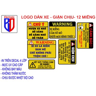 BỘ TEM GIẬN CHỊU 12 MIẾNG CAO CẤP