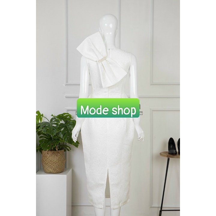 Đầm gấm ôm body sát nách nơ lưng đính ngọc (HÀNG CAO CẤP ĐẸP Y HÌNH) kèm ảnh thật