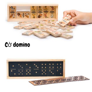 Domino bằng gỗ nhiều mẫu giải trí trí tuệ cho cả nhà, cờ domino con vật và domino truyền thống