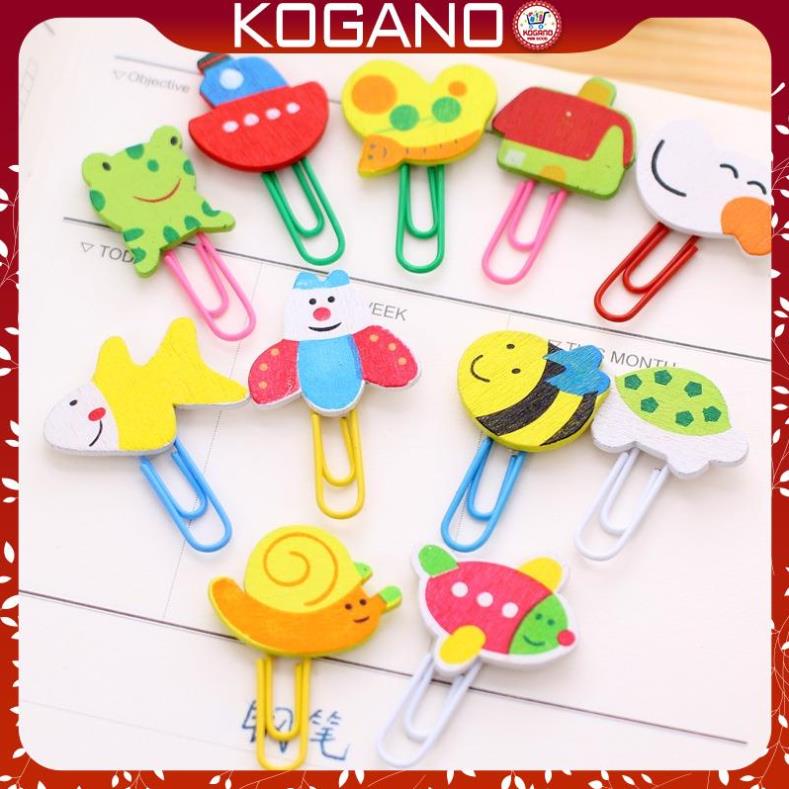 Kẹp giấy hoạt hình KOGANO kim kẹp giấy kiêm bookmark sổ họa tiết hoạt hình đáng yêu nhiều màu SC-001425