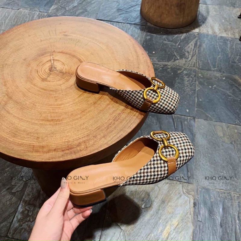  giầy sục mũi vuông kẻ nâu siêu chảnh l1 hót!!! | BigBuy360 - bigbuy360.vn