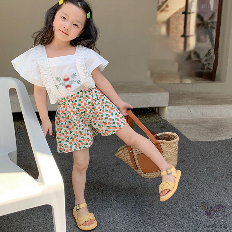 Quần ngắn in hình hoa dễ thương cho bé gái