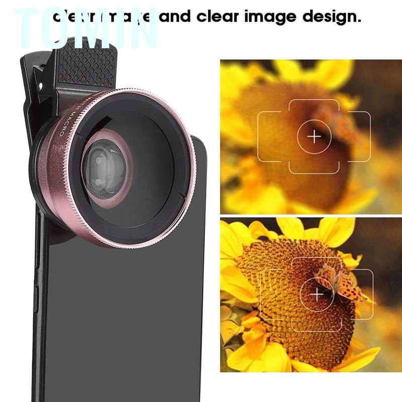 Tomin 2 in 1 Phone Lens Professional 0.45X Super Wide Angle and Macro for Mobile