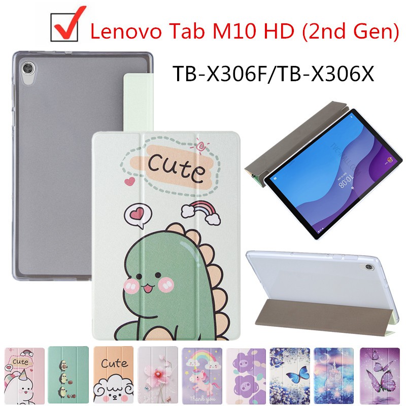 Bao da TPU mỏng nắp lật kiêm giá đỡ cho Lenovo Tab M10 HD (2nd Gen) TB-X306F/TB-X306X