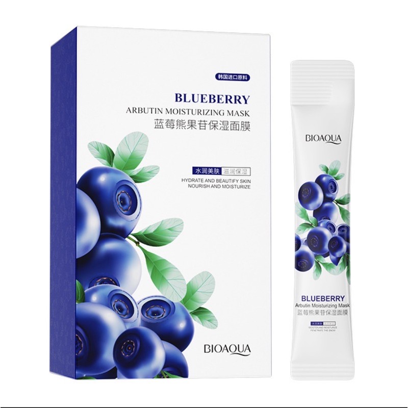 01 Gói Mặt nạ ngủ Bioaqua Blueberry dưỡng ẩm cấp nước cho da dầu 4ml