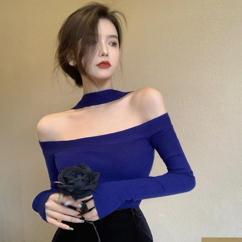 Áo Sweater Cotton Tay Dài Hở Lưng Dáng Rộng Thoáng Khí Thời Trang Dành Cho Nữ