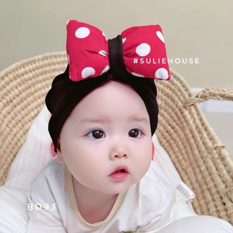 Mũ turban nơ cho bé gái