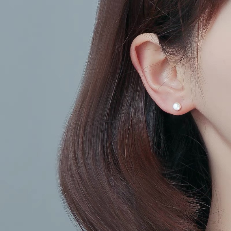 (ĐỌC KỸ MÔ TẢ) - 1 chiếc khuyên tai thép y tế ngọc trắng