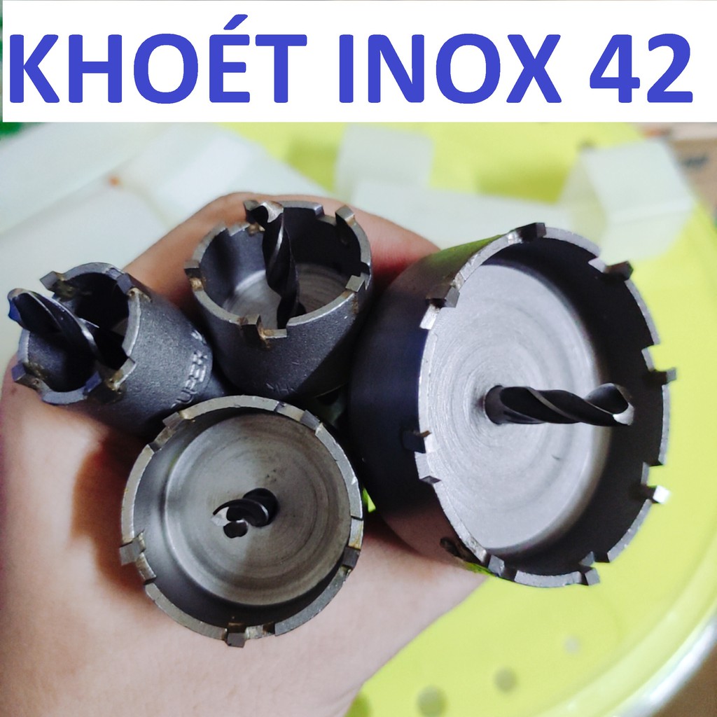 Mũi khoét inox 42 , khoét sắt, nhôm, tôn, đầu hợp kim, mũi khoét kim loại 42mm, hàng phổ thông
