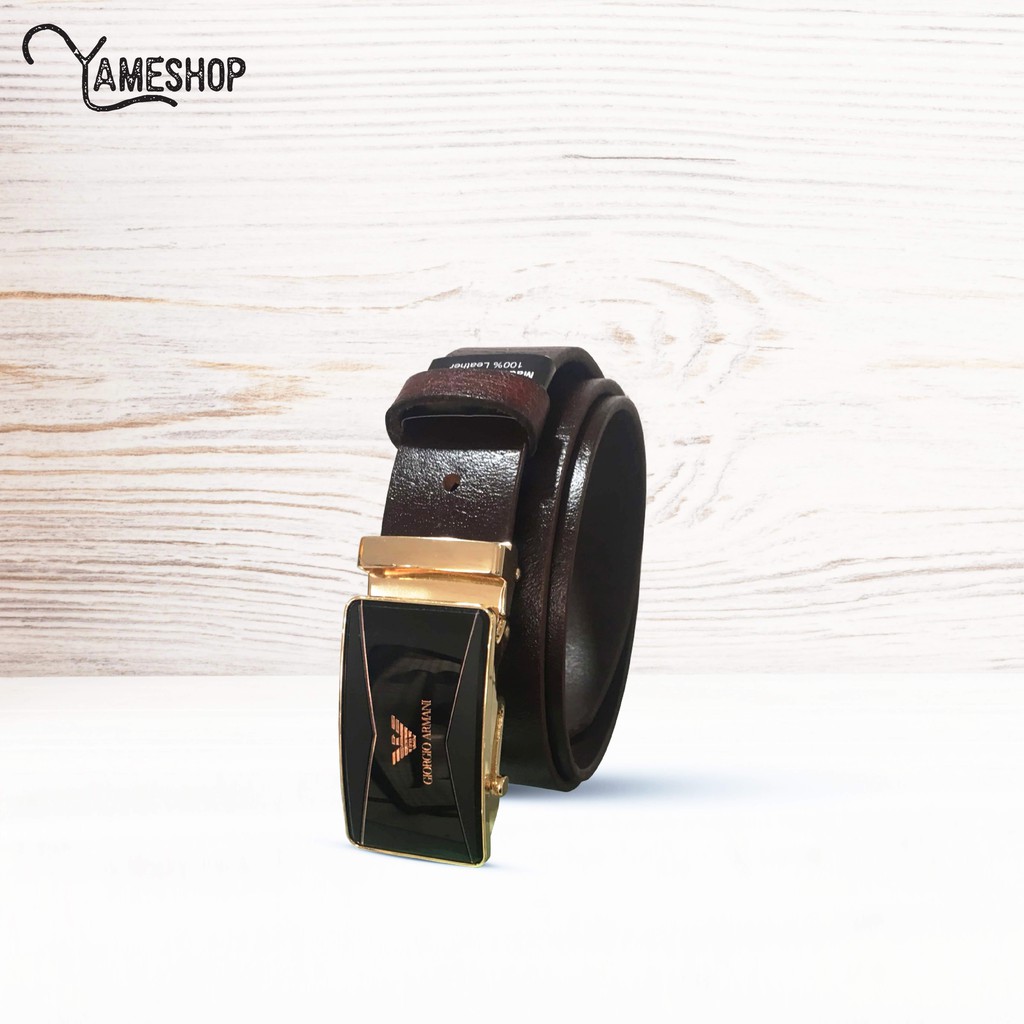 Thắt lưng nam da bò mặt khóa lăn GA - D03.1