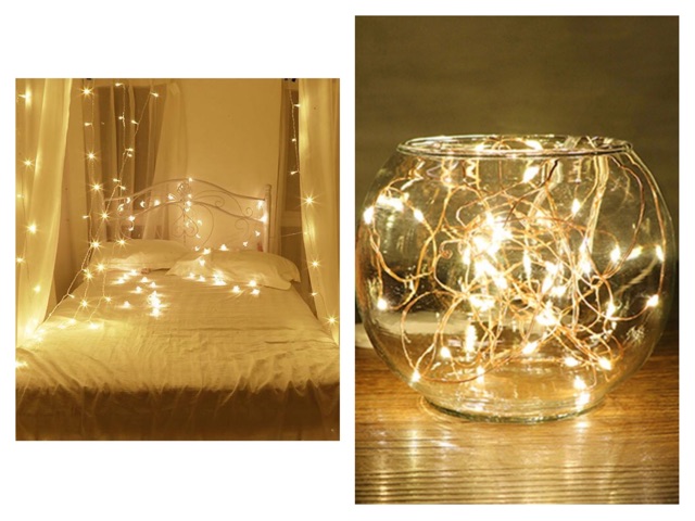 [TỪ 99K] Dây đèn Fairy Lights trang trí cao cấp 10m cắm điện + tặng kèm Fairy Light 5m màu vàng nắng