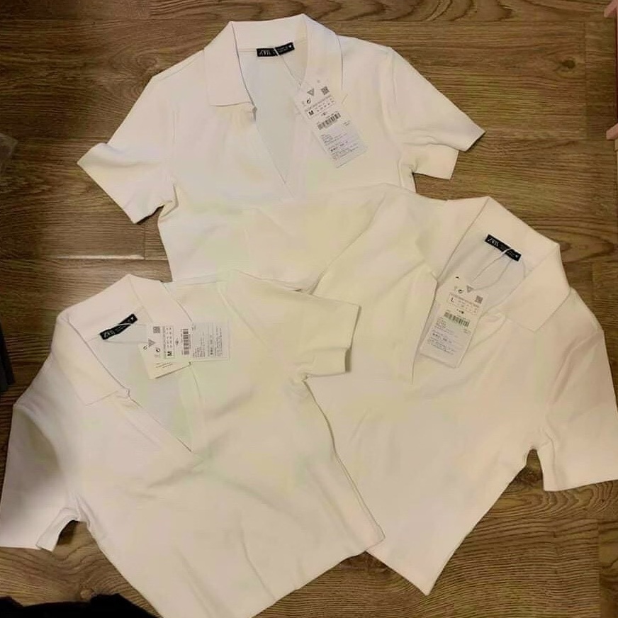 Áo Polo Nữ Ngắn Tay Cổ V Chất Thun Co Dãn Thiết Kế Basic Style Ulzzang | BigBuy360 - bigbuy360.vn