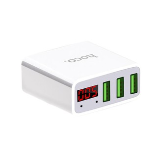 Cốc sạc nhanh Hoco C15 3 cổng USB có đèn led