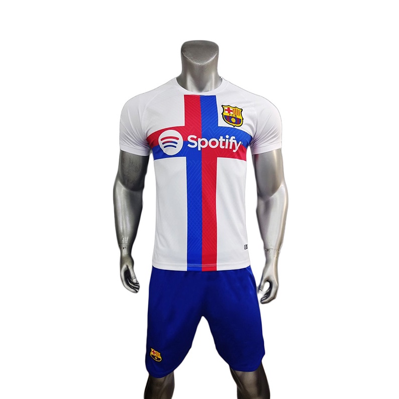 Quần áo đá bóng Barcelona màu trắng sân khách 2022-2023 mới nhất