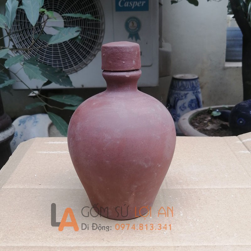 Vò rượu gốm 500ml Bát Tràng