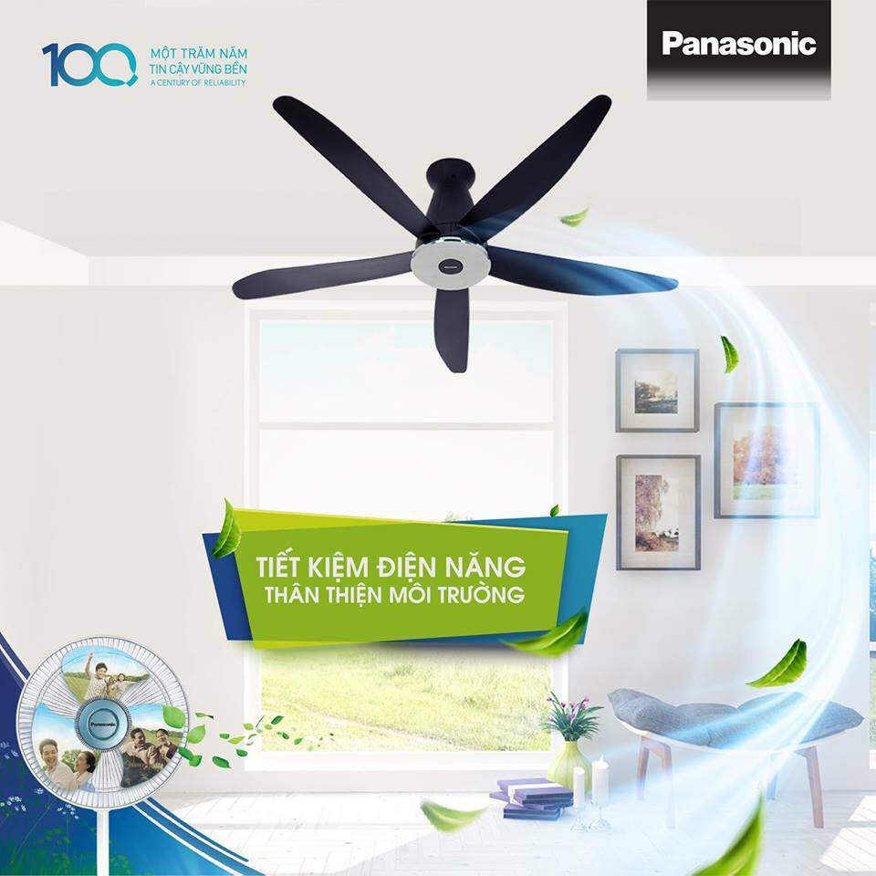 Quạt trần 5 cánh Panasonic F-60XDN-Đen