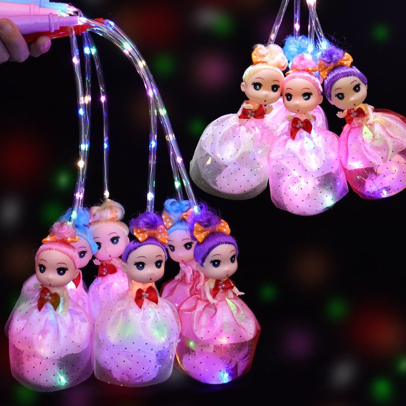 [Trung Thu Của Bé] Đèn Lồng Trung Thu Công Chúa Búp Bê Chibi Phát Sáng Nhiều Màu Sắc Mẫu Mới Nhất