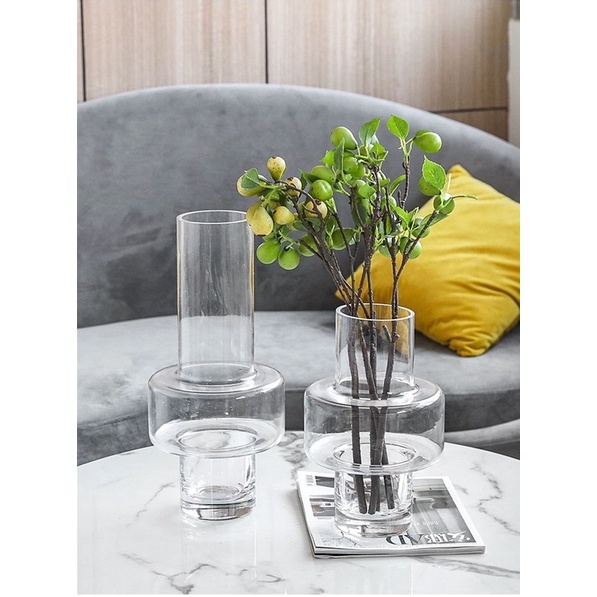 (SẴN) Lọ hoa dáng cao đèn dầu - Lọ hoa thủy tinh phong cách Bắc Âu - Bình hoa thủy tinh màu cao cấp xuất khẩu
