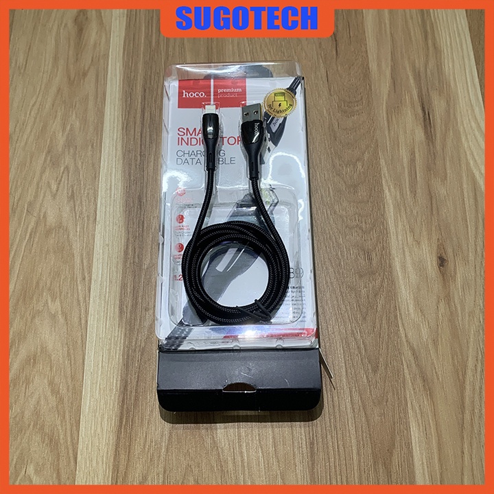 Cáp sạc nhanh có đèn báo 2.4A Hoco U89 cổng lightning cho iphone