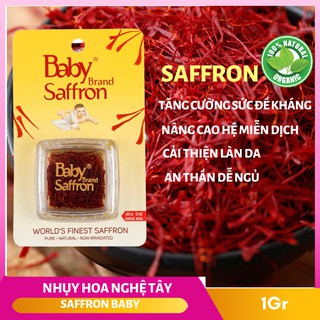 Saffron Nhụy nghệ tây Ấn Độ- Baby Safron Negin KASHMIR (Loại Cao Cấp Nhất) 1Gr - SFF001