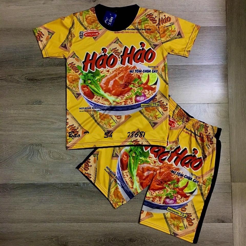 Bộ quần áo cho bé ngắn tay 10kg đến 27kg, bộ thun nam nữ in hình mì tôm chất cả nhà  cùng đẹp