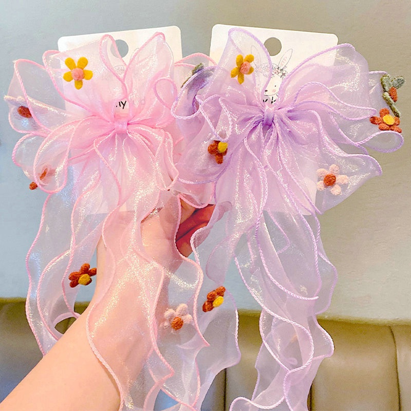 Kẹp Tóc Nơ Đính Ngọc Trai Đáng Yêu Cho Bé Gái