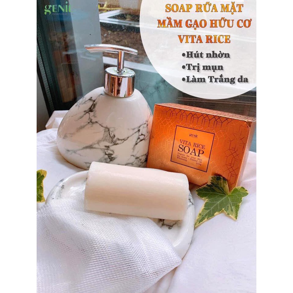 Xà phòng Vita Rice soap rửa mặt Genie