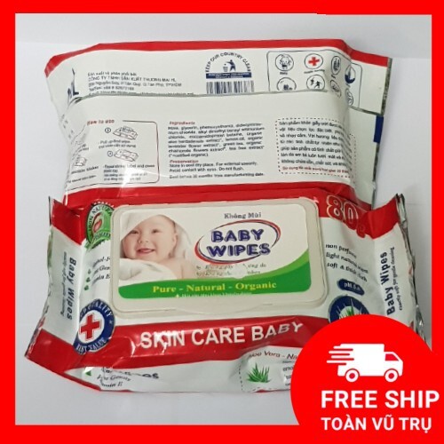 Khăn giấy ướt không mùi Baby Wipes mềm mịn cho bé 1 gói 50 tờ lau sạch dưỡng da tiện dụng