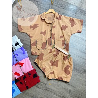Pijama đùi bò sữa lụa mango
